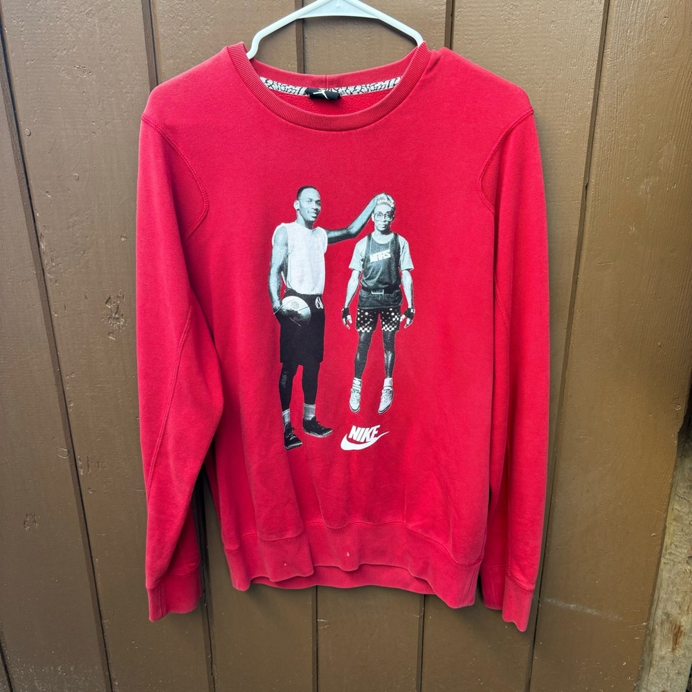 Nike Air Jordan Spike Lee Sweatshirt Mens Medium Red Best On Earth Mars Mike